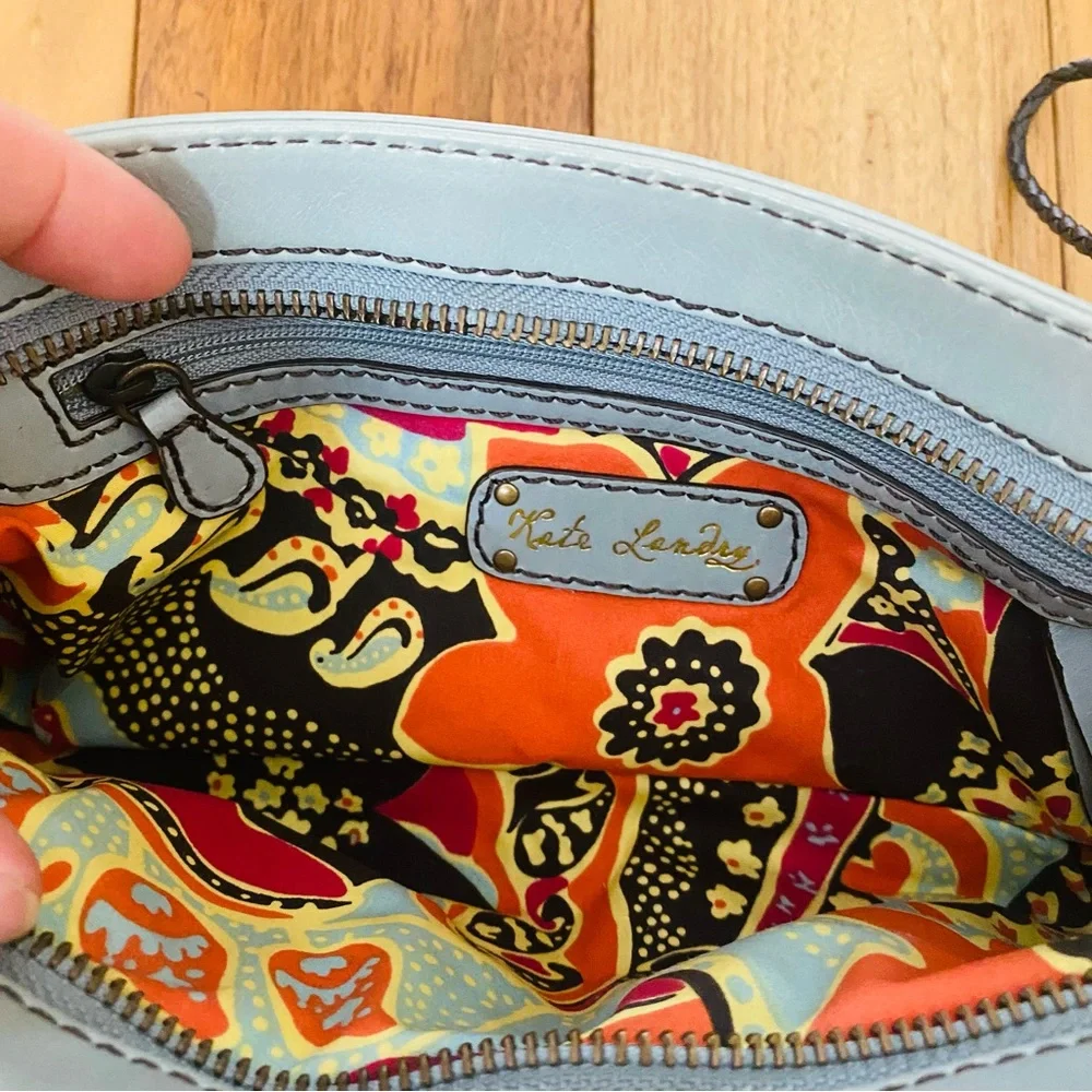 Kate Landry Leather Wristlet Clutch Bag